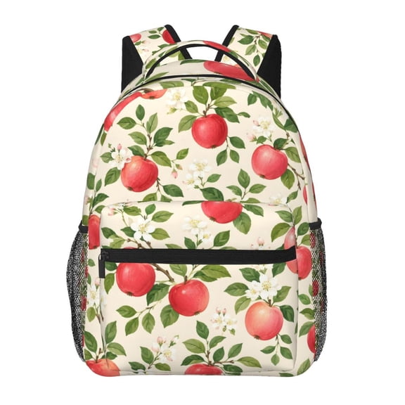 Red Apple Blossom Lightweight Casual Backpack Travel Daypack for Women Men Work Picnic Hiking Gift
