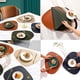thumbnail image 4 of Juego de 4 manteles individuales de cuero para comedor, manteles individuales lavables y limpiables., 4 of 5