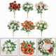 thumbnail image 2 of JINGT 1 pieza de flores artificiales para jardín, Navidad, plantas falsas, bodas, fiestas, rosas de seda rosa, 2 of 7