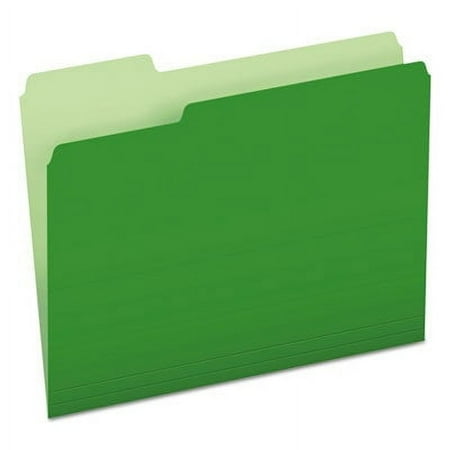 Pendaflex Two-Tone File Folder, Letter Size, 1/3 Cut Tabs, Green, Pack of 100