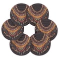 thumbnail image 2 of Geometric Ethnic Oriental Necklace 6 Pcs Drink Coasters with Holder Absorbent Coasters Woven Coasters for Drinks Table Desk Protection Home Decor, 2 of 7