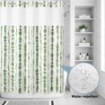 thumbnail image 1 of No Hook Shower Curtain, Sage Green Stripes Shower Curtains for Bathroom with See Through Top Window, Farmhouse Striped Abstract Art Waterproof & Washable Bath Curtain Extra Long 72"x84", 1 of 2