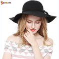 thumbnail image 3 of Spencer Women's Winter Floppy Wide Brim Hat Wool Retro Fedora Floppy Felt Bowler Hat Sun Cap (Coffee), 3 of 7