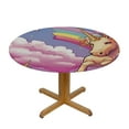thumbnail image 3 of JEUXUS  Round Table Cover Kitchen Dining Picnic Mystical Ancient Beast Graphic Resistant Spill Proof Wipeable Polyester Dining Table Cover Unicorn Pattern, 3 of 7