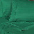 thumbnail image 3 of BNM 300 Thread Count Egyptian Cotton Stripe Sheet Set, Queen, Hunter Green, 3 of 9