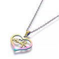 thumbnail image 4 of QQTDFG Stainless Steel Set Stud Earring Pendant Necklace Heart 17.7" Pin 0.8mm P476-default, 4 of 7