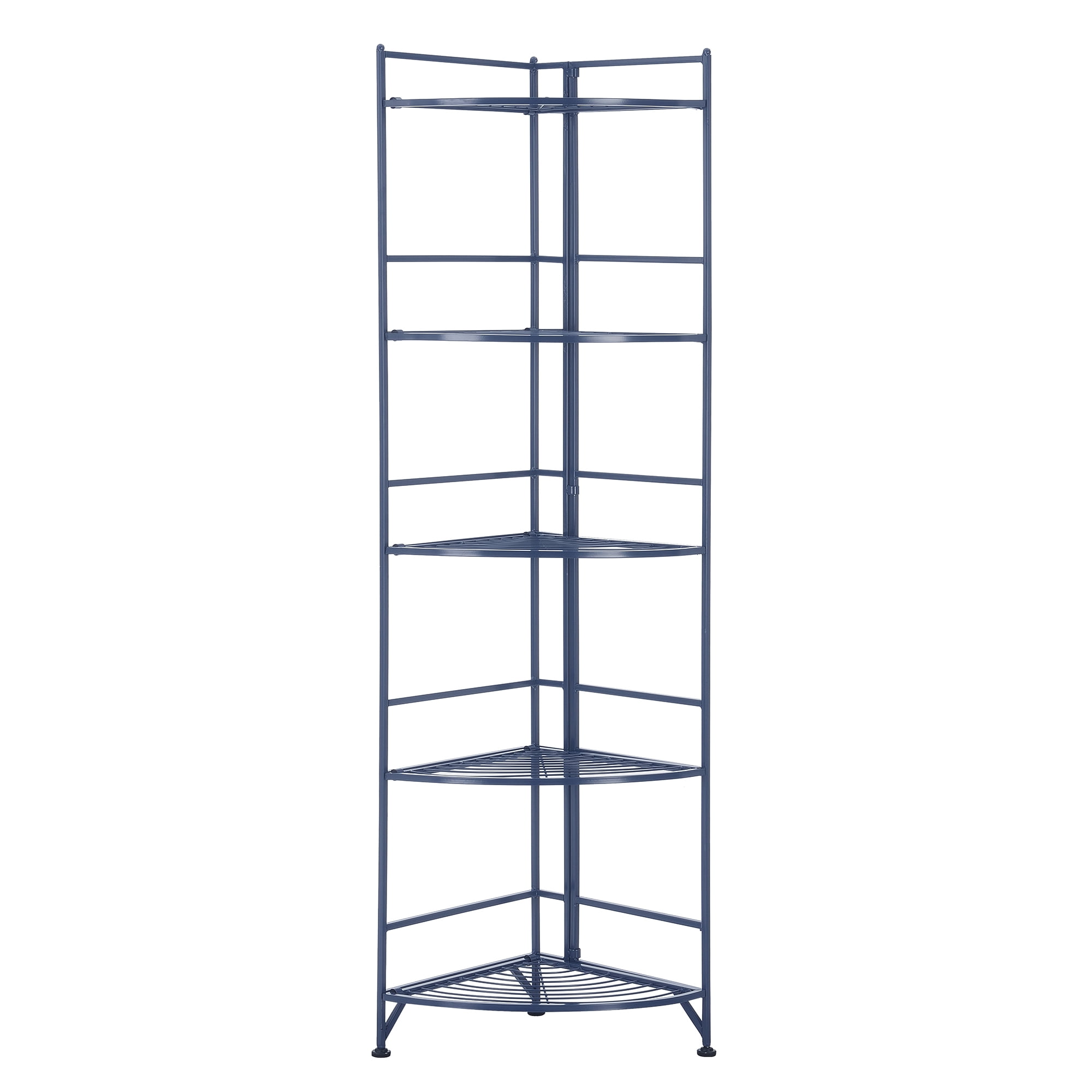 Convenience Concepts Xtra Storage 5 Tier Folding Metal Corner Shelf, Cobalt Blue