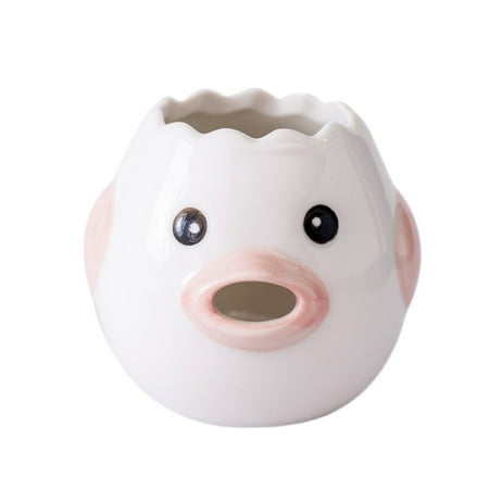 

Egg Divider Egg Yolk White Ceramic Separator Wave Top Easy to Open Eggs for Fast and Efficient Separation Pink