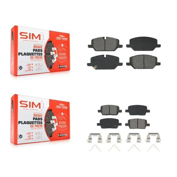 SIM Front Rear Semi-Metallic Brake Pads Kit for Car 2021-2022 Chevrolet Camaro LT LT1 LS with 321mm Diameter Rotor KSM-100660