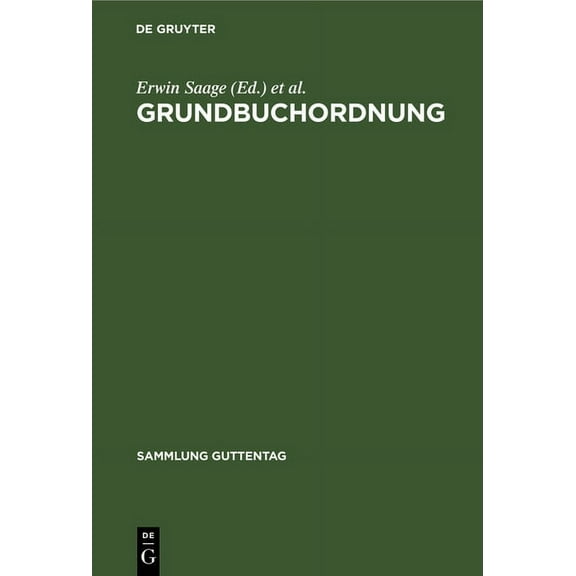 Sammlung Guttentag Grundbuchordnung, Book 42, (Hardcover)