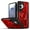 Red, variant on for Samsung Galaxy S25 Edge Hybrid Case with Camera Stash Stand, Military-Grade Shock-Absorbing Drop Protection, Compatible with MagSafe Accessories, Magnetic Rugged Cover, Red