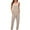 Khaki, variant on Diufon Rompers for Women V Neck Sleeveless Spaghetti Strap Overalls Pockets Solid Color Playsuit