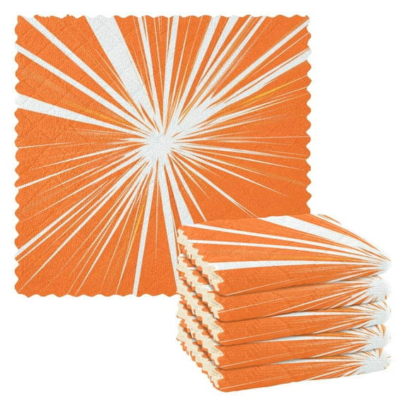 6 Pieces of Kitchen Towels 11x11Inch Kitchen Dish Cloths Kitchen Dish Towels Reuseable Cleaning Cloths Orange Line