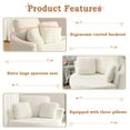 thumbnail image 4 of Muumblus Oversized Barrel Swivel Accent Chair Set of 2, Comfy Armchair with 3 Pillows, Modern Teddy Fabric Leisure Sofa Chair for Living Room, Bedroom, Ivory, 4 of 8
