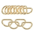 thumbnail image 1 of Uxcell 20-Pack Hebillas en D, 1 Pulgada Hebillas Metálicas en D No Soldadas para Bolsos/Delantales/Cinturones/Cuellos de Mascotas, Hardware de Anillo en D Semicircular [Dorado Claro], 1 of 6