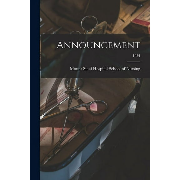 Announcement; 1934, (Paperback)