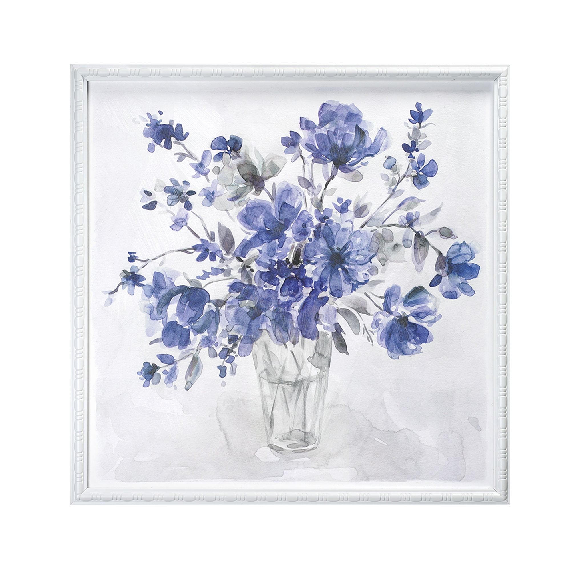 Crystal Art Gallery Blue Flower Vase Framed Wall Ar Décor 20" x 20"