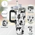 thumbnail image 2 of 40 oz Cat Tumbler with Handle and Straw, Boho Stainless Steel Vacuum Insulated Travel Coffee Mug Cup Water Bottle, Kitty Stuff Accessories Decor, Cats Lover Gifts for Women Girls, 2 of 6