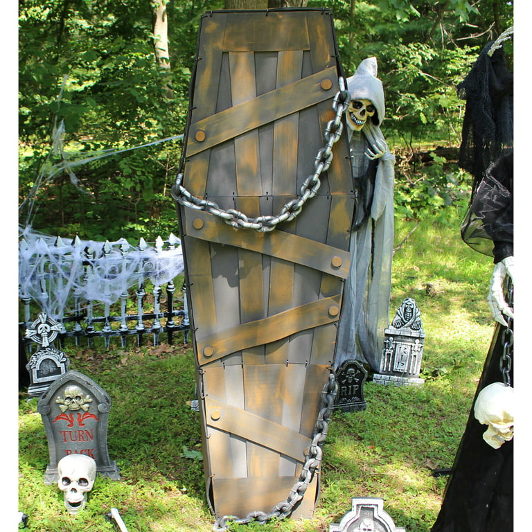 Haunted Hill Farm 5 ft. Animated Coffin Halloween House Decoration ...