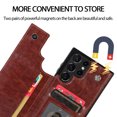 thumbnail image 2 of Allytechgroup Slim Wallet Case for Samsung Galaxy S24 Ultra, Flip PU Leather Kickstand Card Slots Case, Double Magnetic Buttons Shockproof Full Body Protection Durable Case for Women Men, Brown, 2 of 7