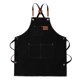 thumbnail image 3 of Delantal de chef de lona con peto ajustable, bolsillos, tirantes cruzados en la espalda e impermeable. Negro, 3 of 9