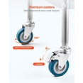 thumbnail image 4 of Carrito utilitario VEVOR de acero inoxidable de 2 capas con 2 ruedas bloqueables, 4 of 9