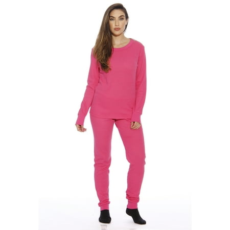 

Just Love Women s Thermal Underwear Pajamas Set (Pink Large)