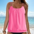thumbnail image 5 of COMVALUE Women Tankini Swimsuit Tummy Control Blouson Bathing Suits Thin Swim Tank Top Only (Pink, S), 5 of 7