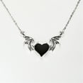 thumbnail image 6 of Guodhu Evil Heart Demon Dragon Wing Necklaces Halloween Punk Bat Wing Love Heart Pendant Necklace Couple Family Friendship Necklace Jewelry, 6 of 8