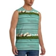 thumbnail image 2 of Bixox Men's Wood Grain Printed Shirt Sleeveless Fitness Tank Top-3X-Large, 2 of 7