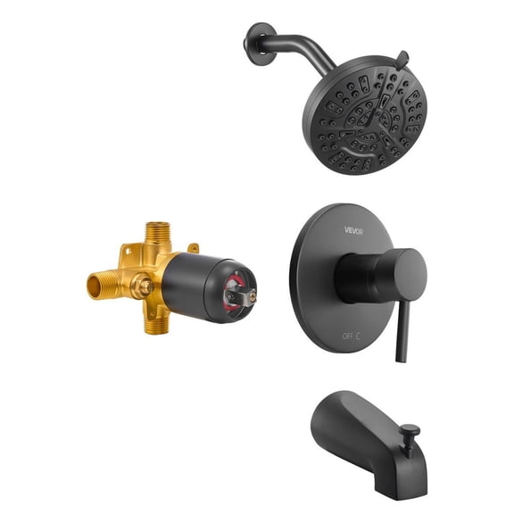 CAFORKP Tub and Shower Faucet Set with 5-Inch Rainfall Shower Head,8-Function Hand Shower
