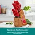 thumbnail image 6 of The Pioneer Woman Sweet Rose 11-Piece Stainless Steel Knife Block Set, Red, 6 of 8