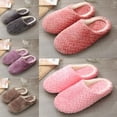 thumbnail image 5 of Women's Slip on Fuzzy House Slippers Soft Bottom Cotton Slippers Outdoor Indoor Warm Plush Bedroom Shoes Winter Warm Home Floor Bedroom Shoes Pink M, 5 of 9