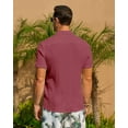 thumbnail image 4 of Youclos Men's Short Sleeve Textured Linen Shirts Hawaiian Button Down Shirts, 4 of 7