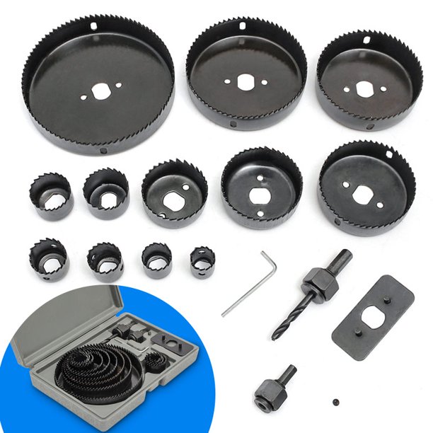 3/4/5'' 16PCS Hole Saw Drill Cutter Mandrel Kit Steel Cutting Circle Tools Bit Core