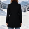 thumbnail image 4 of cocolona Single Breasted Overcoat for Women Winter Elegant Long Sleeve Notch Lapel Classic Peacoat Dressy Casual Solid Color Long Winter Jacket, 4 of 7