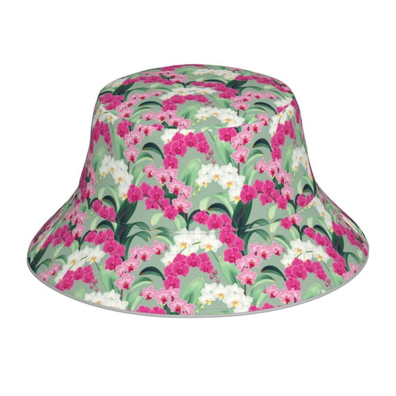 Balery Orchids Flowers Sun Hats for Men Women Bucket Hat UPF 50  Buckey Hat Boonie Hat Foldable UV Protection Hiking Beach Fishing Summer