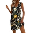 thumbnail image 2 of IUYRTFE Women's Sleeveless V Neck Floral Print Summer Dress with Pockets Loose Fit Casual Shift Tunic, 2 of 7