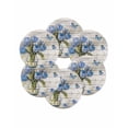 thumbnail image 7 of 15 Inch Round Placemats Set of 6, Blue Tulip Non Slip Heat Insulation PP Table Mats, Vintage Spring Floral Retro Art Butterfly Wooden Washable Place Mats for Kitchen Dining Party Table Decor, 7 of 7