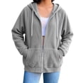 thumbnail image 5 of Zip Up Hoodie Women Long Sleeve Light Jackets for Women Fall and Winter Casual Hooded Sweatshirts, 5 of 6