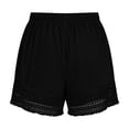 thumbnail image 6 of Costeam Womens Bermuda Shorts All Over Eyelet Lace Fringe Hem Full Elastic Pull On Waist with Side Slip Pockets Loose Straight Knee Length Lightweight Soft Breathable Relaxed Fit, 6 of 8
