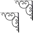 thumbnail image 1 of European Triangular Wrought Iron Shelf Bracket, Wall Bracket, Black, 20 cm, 2-pack{HH}, 1 of 5