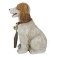 thumbnail image 5 of Tan And White English Cocker Spaniel Dog With Welcome Jingle Collar Sign Statue, 5 of 9