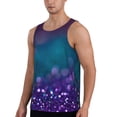 thumbnail image 2 of Gukieu Purple and Green Glitter Print Men's Quick Dry Fitness Vest, Round Neck Sleeveless Fitness Bodybuilding Top-XX-Large, 2 of 7
