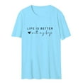 thumbnail image 4 of Women T Shirt Life Is Better With My Boys Letter Printed Boy Mama Shirts Cute Graphic Tees Casual Short Sleeve Tops Womens Workout Top Womens Tee Shirts Loose Fit Shirt Juniors Shirts for Women Womens, 4 of 4