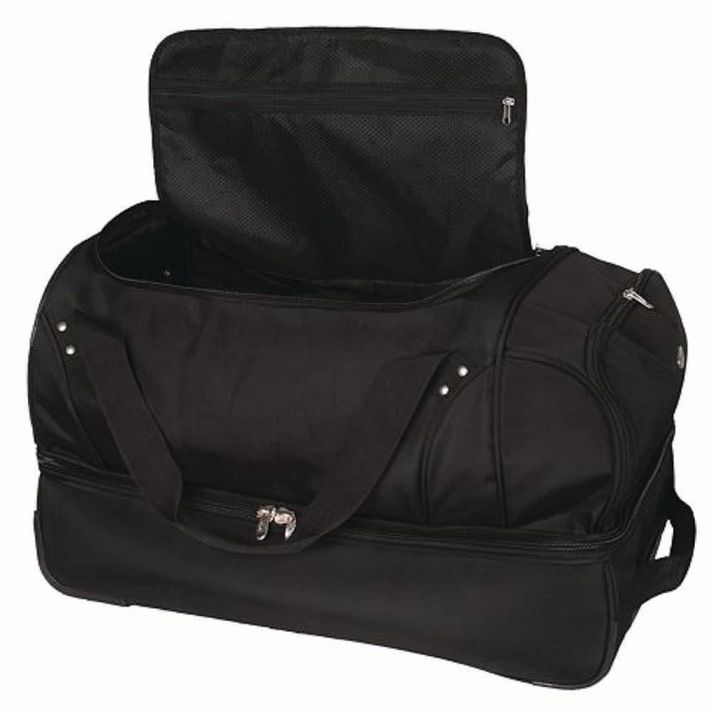 MOJO Detroit Tigers Black 27'' 2-Wheel Drop Bottom Rolling Duffel Bag