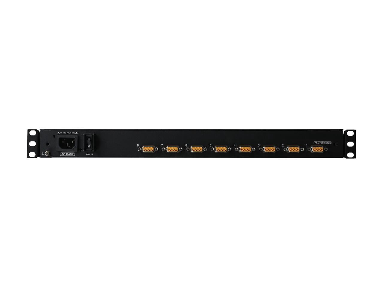 IOGEAR 8-Port 18.5" Widescreen Short Depth LCD KVM Switch - 8 Computer(s) - 18.5" LCD - HD - 1366 x 768 - 4:3 - 2 x PS/2 Port - 2 x USB - Daisy Chain - Keyboard120 V AC, 230 V AC Input Voltage - 1U...