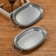 thumbnail image 4 of Vintage Stainless Steel Oval Seafood Platter Double Handle Serving Tray Antique, 4 of 9