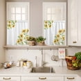 thumbnail image 3 of 3 Piece Kitchen Curtains and Valances Set Yellow Daisy Flowers Cafe Curtains 36 Inch Length Spring Summer Pastoral Garden Floral Valance & Tier Curtain for Living Room Bedroom 54"x18"+27"x36"*2, 3 of 6