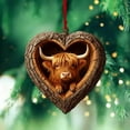 thumbnail image 2 of HomeDM Christmas Heart Shaped Ornaments - 2D Flat Acrylic Animal Hanging Ornaments Valentines Decorations 3.15" Heart Shaped Baubles Tree Decorations, 2 of 7